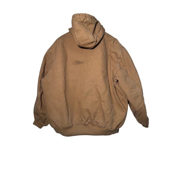 Carhartt Jacket Men 3XL Brown J130 SDL Duck Quilted Active Hood VTG Work Utility - Picture 3 of 10